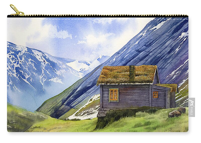 Mountains Zip Pouch featuring the painting In the Mountains by Espero Art