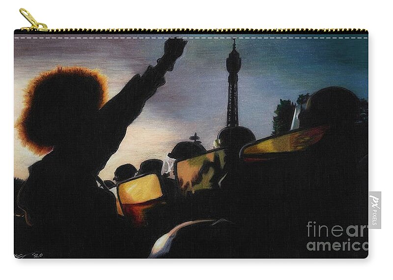 Blm Zip Pouch featuring the drawing In the Shadow of the Tower by Philippe Thomas