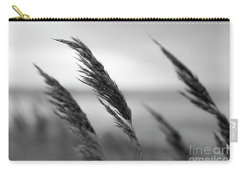 A Gentle Zip Pouch featuring the photograph In the Soft Breeze - black and white version by Daniel M Walsh
