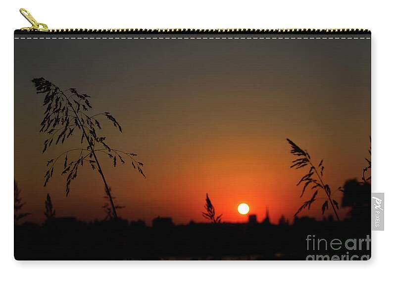 Nature Zip Pouch featuring the photograph In the Vermilion Fields of Twilight by Leonida Arte