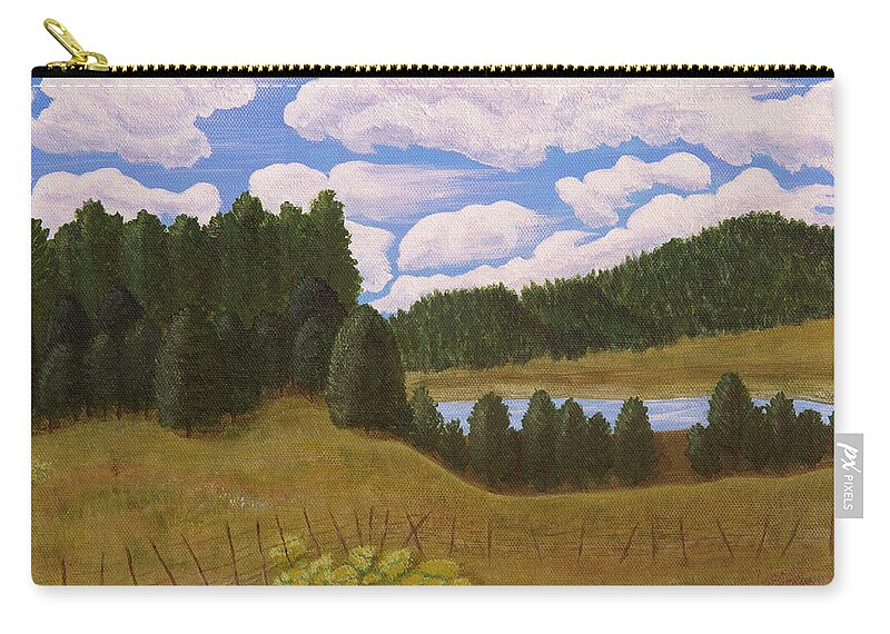 Water Zip Pouch featuring the painting In the White Mountains by Donna Manaraze