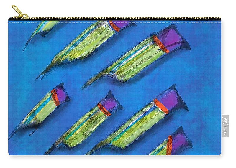 Blue Carry-all Pouch featuring the digital art In transit by Ljev Rjadcenko