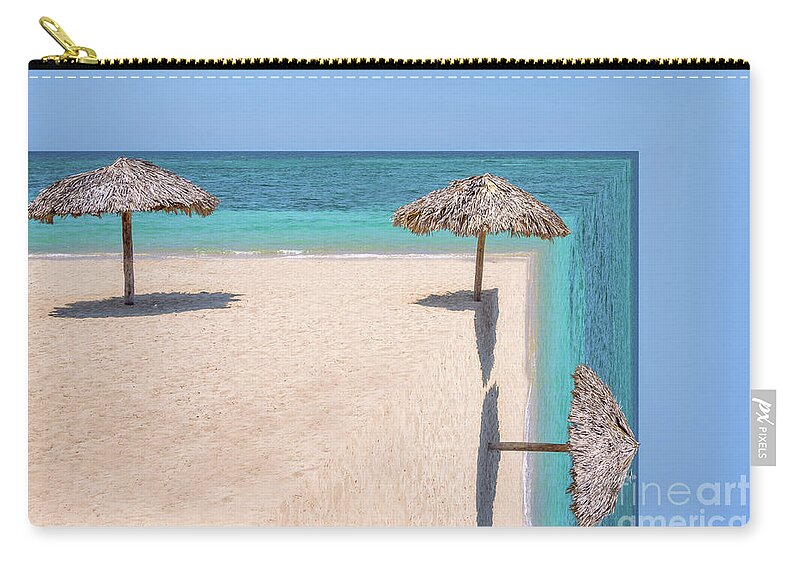 Beach Zip Pouch featuring the photograph Inception beach by Delphimages Surreal Creations