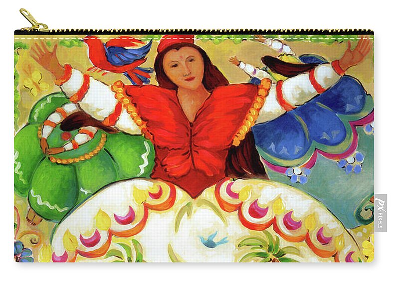 Woman Zip Pouch featuring the painting Indian Butterfly by Linda Carter Holman