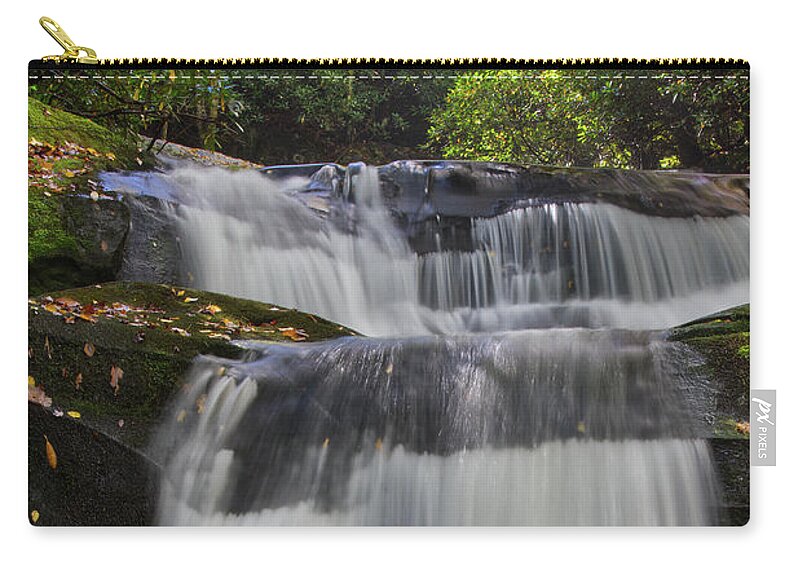 Indian Flats Falls Zip Pouch featuring the photograph Indian Flats Falls 12 by Phil Perkins