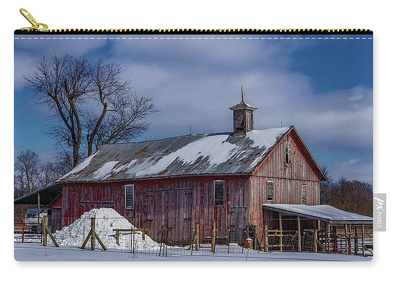 Landscape Zip Pouch featuring the photograph Indiana Barn #260 by Scott Smith