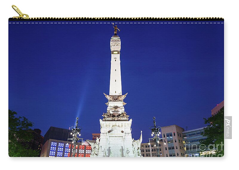 2015 Zip Pouch featuring the photograph Indianapolis Indiana Soldiers and Sailors Monument at Night Phot by Paul Velgos