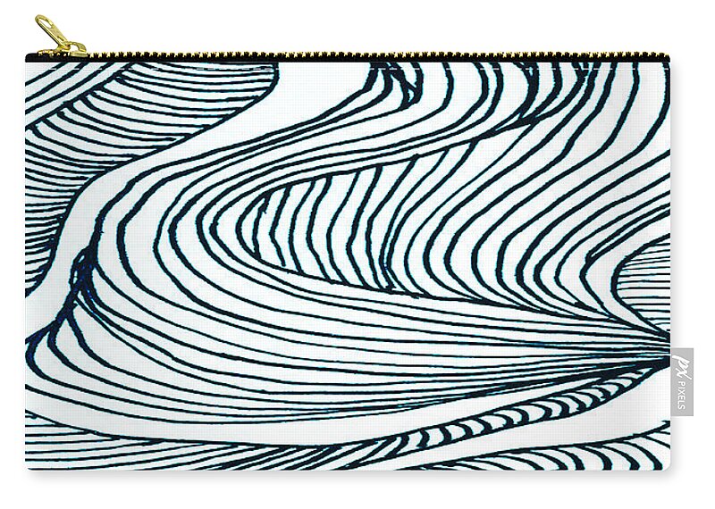  Zip Pouch featuring the drawing Indigo Flow by Minor Details