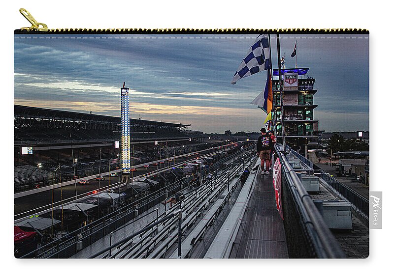  Zip Pouch featuring the photograph Indy Evening by Josh Williams