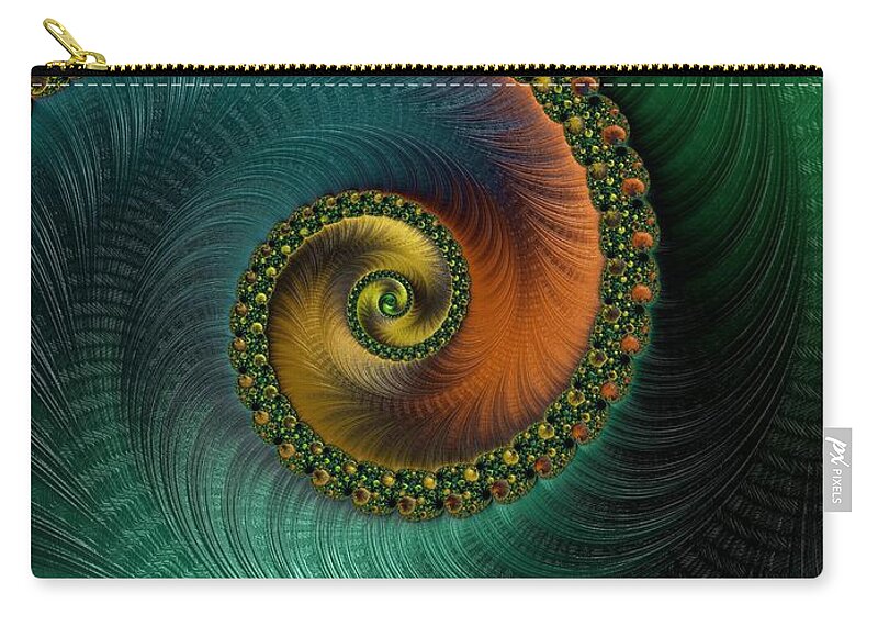Fractal Zip Pouch featuring the digital art Infinity #2 by Mary Ann Benoit