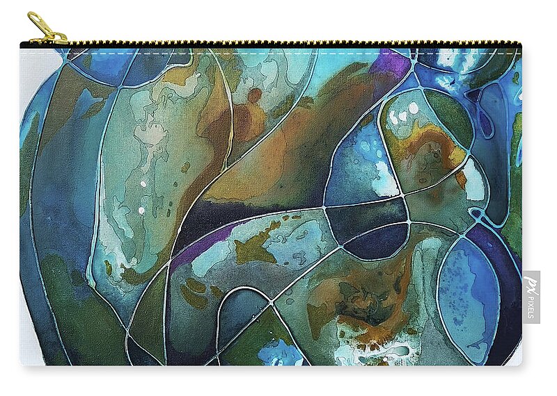 Ink Zip Pouch featuring the painting Ink Blot by Pat Purdy