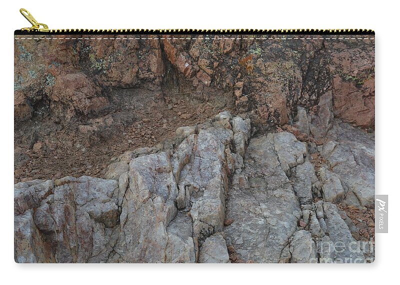 Texas State Park Photography Zip Pouch featuring the photograph Inks Lake Spring Valley Gneiss by Expressions By Stephanie