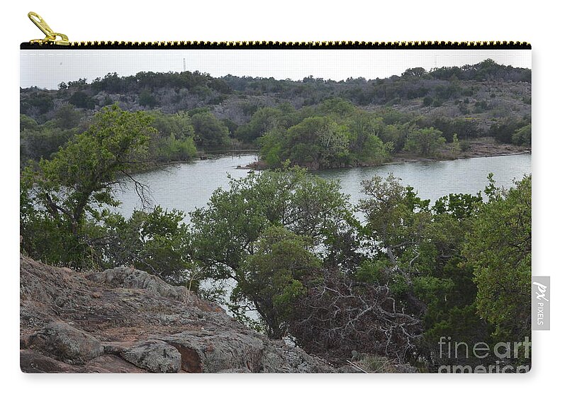Texas State Park Photography Zip Pouch featuring the photograph Inks Lake Trail View by Expressions By Stephanie