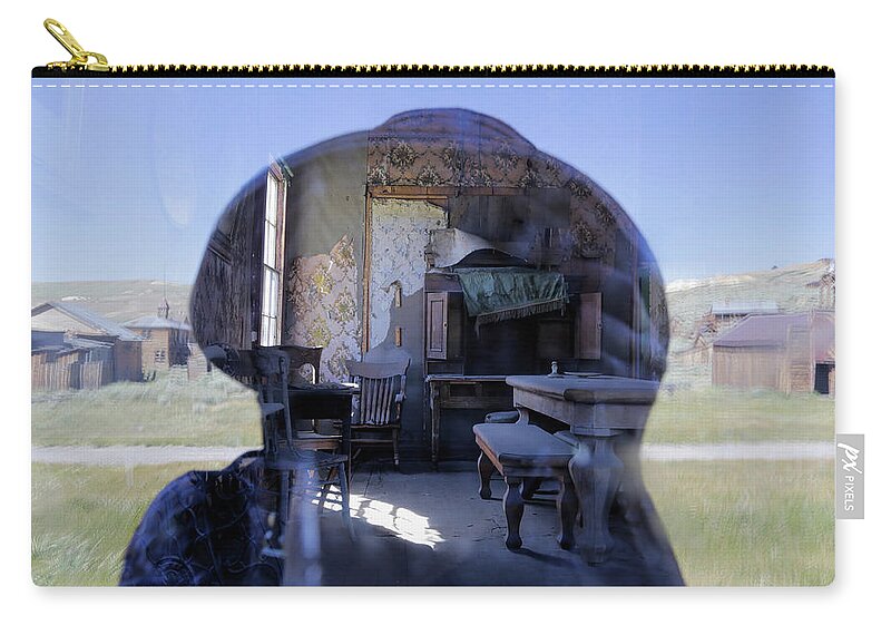 Bodie Zip Pouch featuring the photograph Inside and Outside in Bodie by Cheryl Strahl