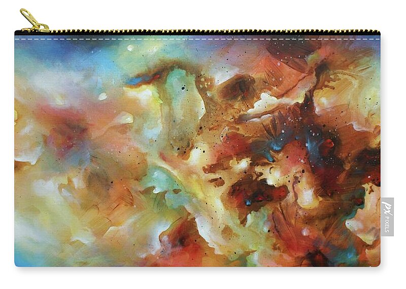 Abstract Zip Pouch featuring the painting Outside In by Michael Lang