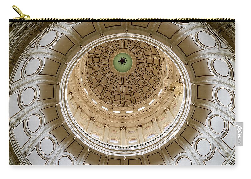 Dome Zip Pouch featuring the photograph Inside the Dome Texas Capitol by Mike-Hope