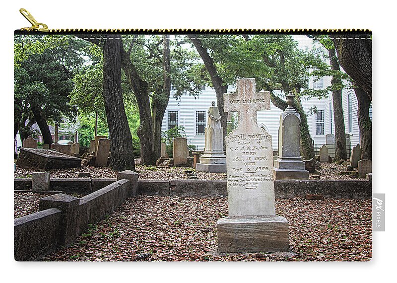 Old Burying Ground Carry-all Pouch featuring the photograph Inside the Old Burying Ground - Beaufort North Carolina by Bob Decker