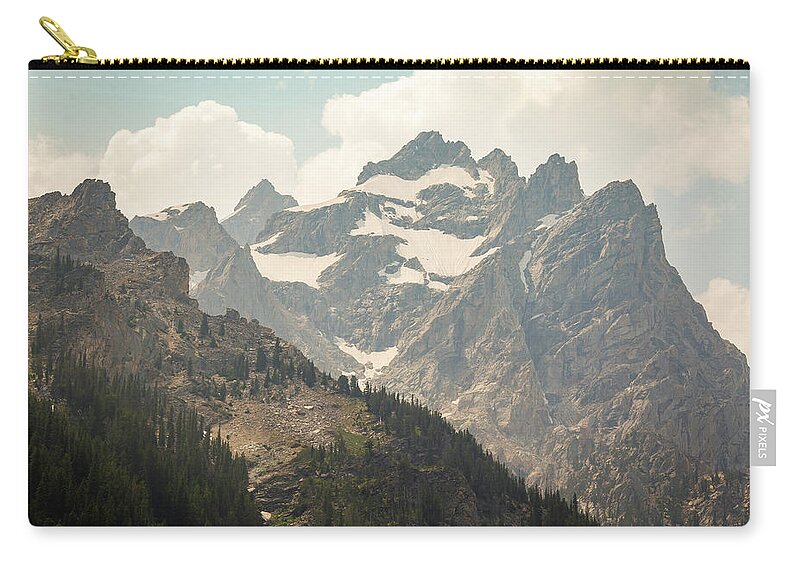 Mountains Zip Pouch featuring the photograph Inspirational Mountain Range by Katie Dobies