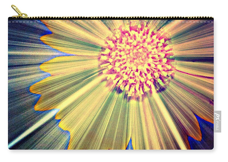 Flower Zip Pouch featuring the mixed media Intense by Leanne Seymour