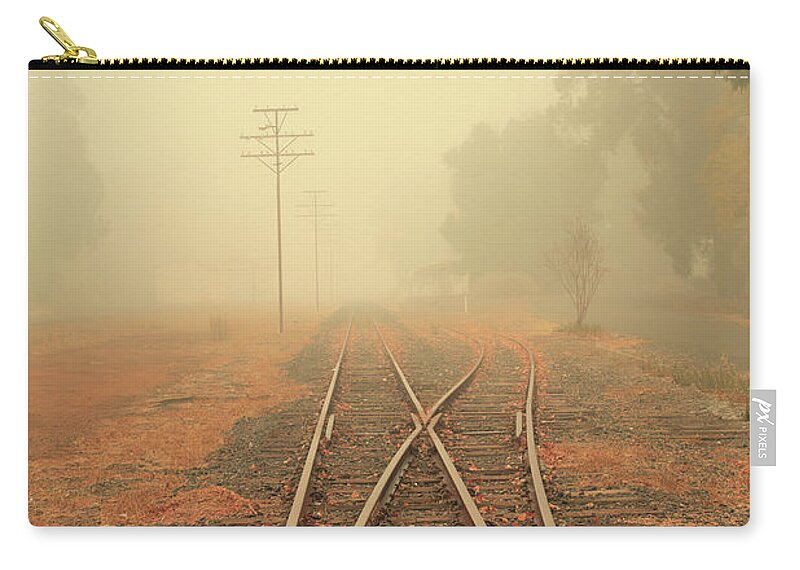 Misty Zip Pouch featuring the photograph Into the Fog by Elaine Teague