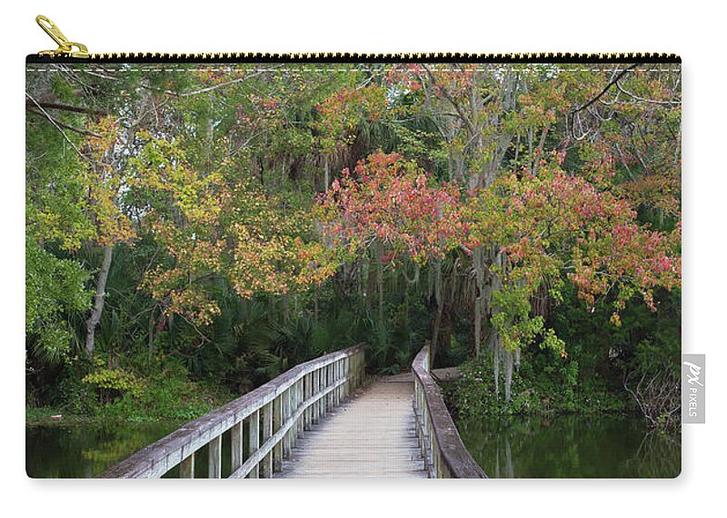 Landscape Zip Pouch featuring the photograph Into the Forest by Neala McCarten