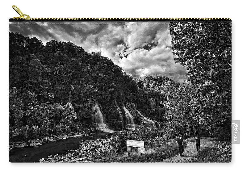 Falls Zip Pouch featuring the photograph Into the Gorge by George Taylor