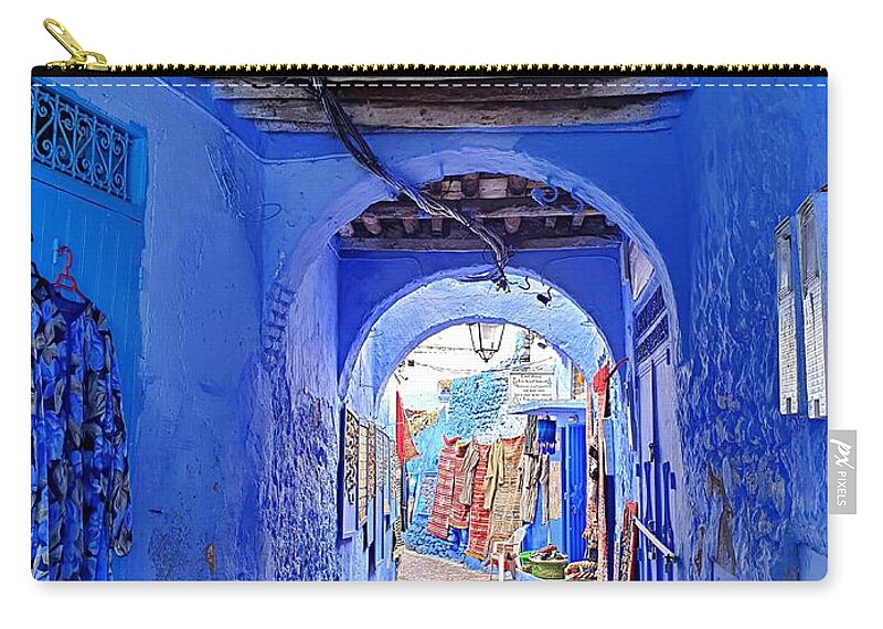 Blue Zip Pouch featuring the photograph Into the Light by Andrea Whitaker
