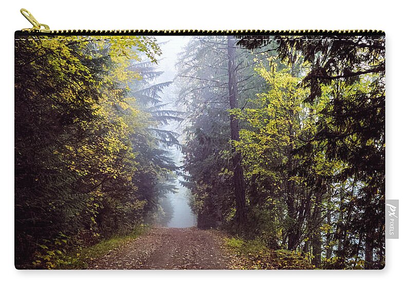 Mist Zip Pouch featuring the photograph Into The Light by Carmen Kern