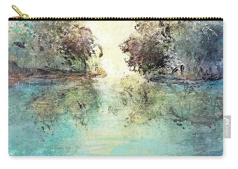 Abstract Zip Pouch featuring the painting Into the Light by Sharon Williams Eng