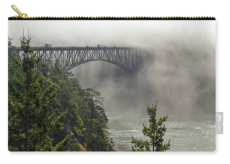 Deception Pass Carry-all Pouch featuring the photograph Into The Mist by Michael Rauwolf