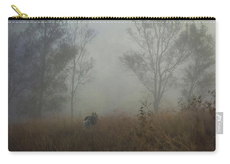 Fog Zip Pouch featuring the digital art Into the Mist by Nicole Wilde