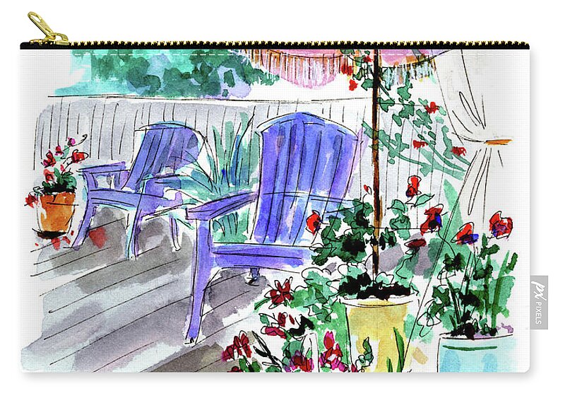 Patio Carry-all Pouch featuring the painting Inviting by Adele Bower