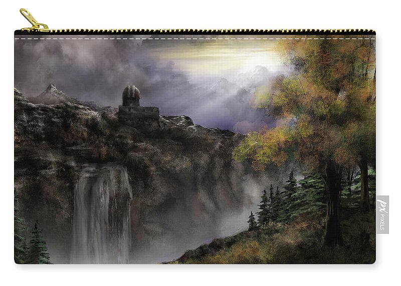 Illustration Carry-all Pouch featuring the digital art IPad Painting - The Observatory by Ron Grafe