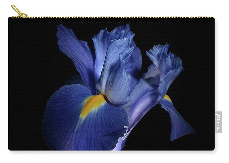 Macro Zip Pouch featuring the photograph Iris 041807 by Julie Powell
