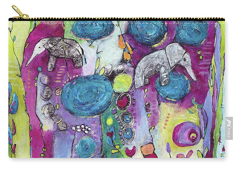 Abstract Zip Pouch featuring the painting Iris and Matilda by Winona's Sunshyne