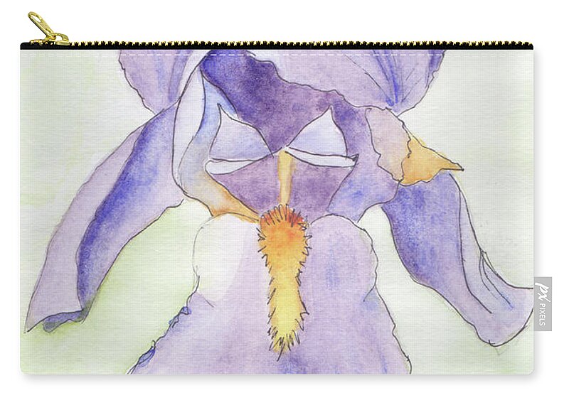 Iris Carry-all Pouch featuring the painting Iris Magic by Anne Katzeff