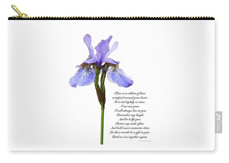 Grief Zip Pouch featuring the painting Iris Ribbon Of Love Healing Grief Art by Sharon Cummings