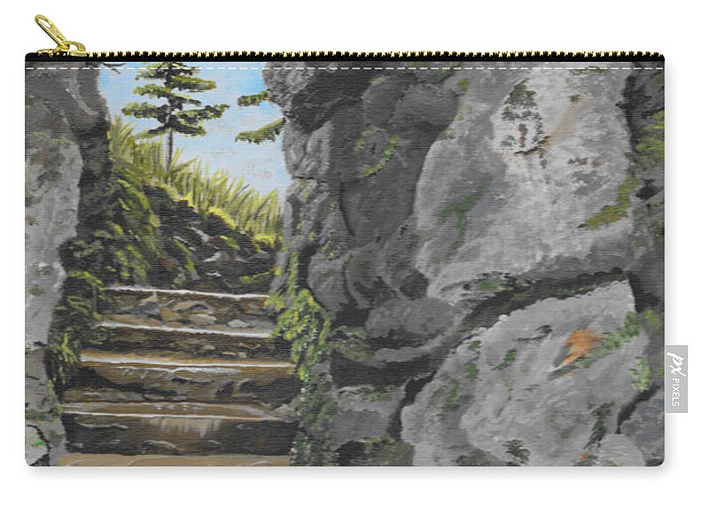 Ireland Carry-all Pouch featuring the painting Irish Stairs by David Bigelow