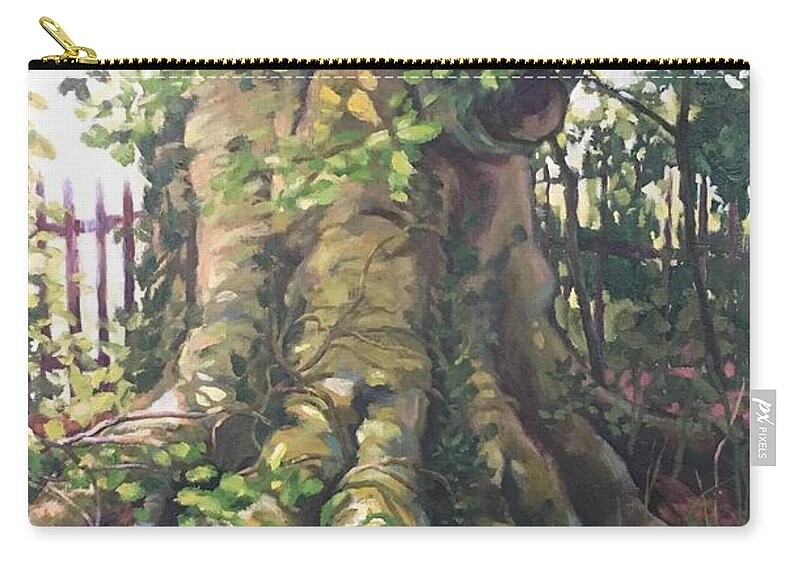 Tree Zip Pouch featuring the painting Irish Tree by Don Morgan