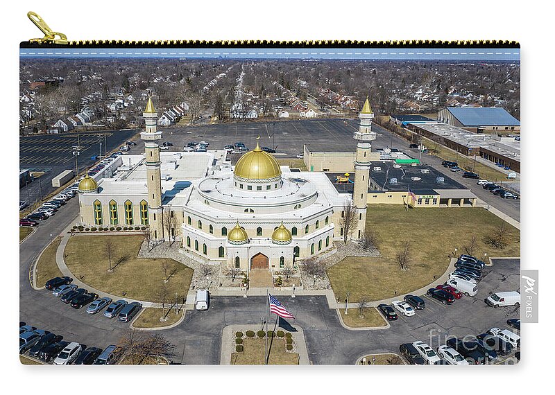 Mosque Zip Pouch featuring the photograph Islamic Center of America by Jim West