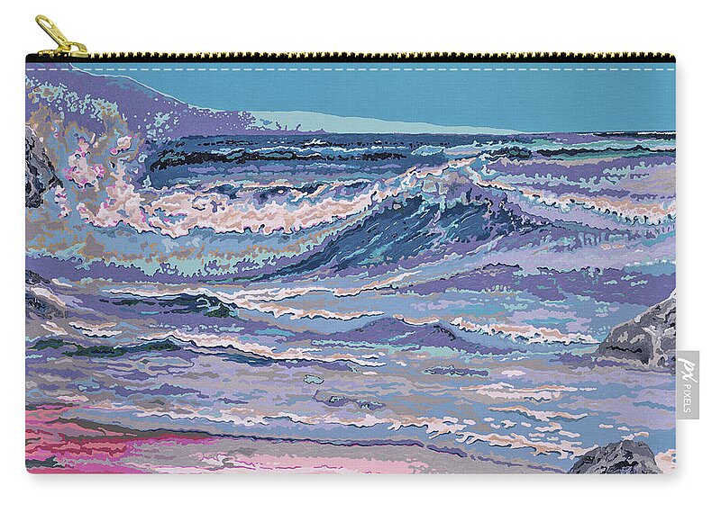 Maui Zip Pouch featuring the painting Island Dreams by Thom MADro