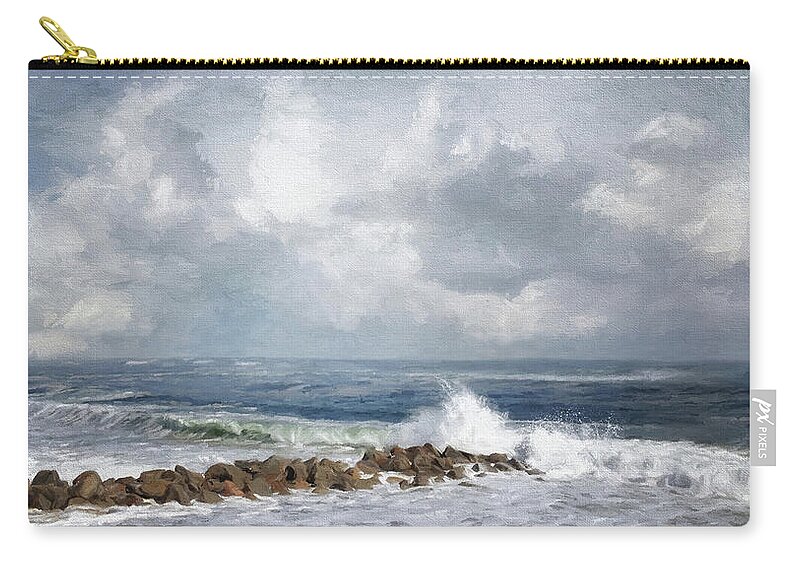Sea Zip Pouch featuring the photograph Island Surf by Karen Lynch