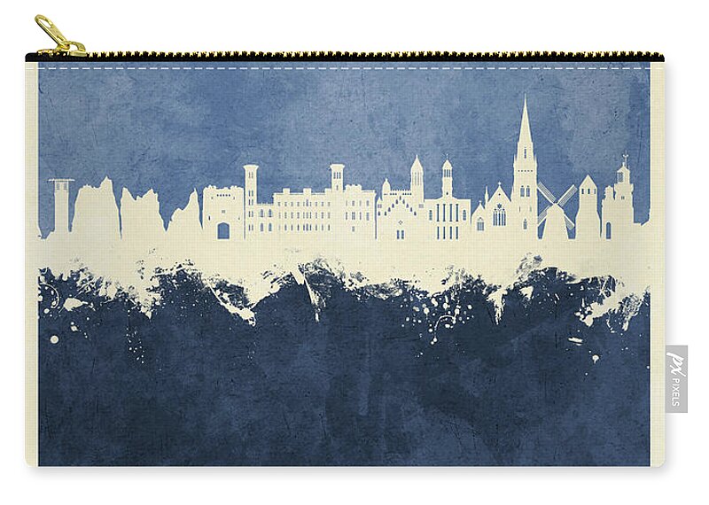 Isle Of Wight Carry-all Pouch featuring the digital art Isle of Wight England Skyline #97 by Michael Tompsett