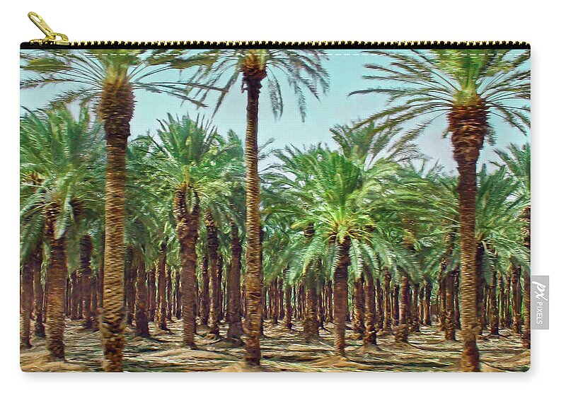 Travel Zip Pouch featuring the photograph Israeli Date Palm Orchard by Brian Tada