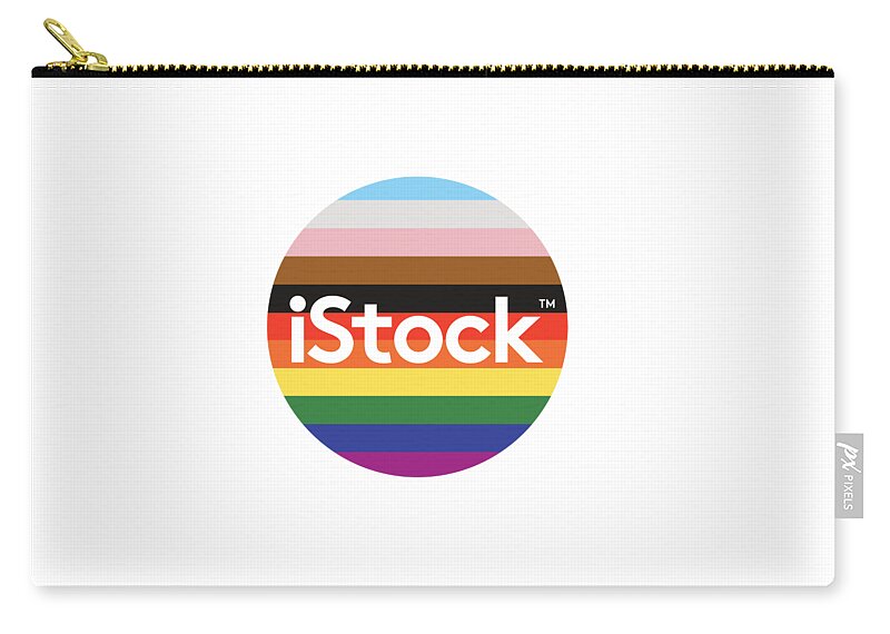 Istock Carry-all Pouch featuring the digital art iStock Logo Pride Circle by Getty Images