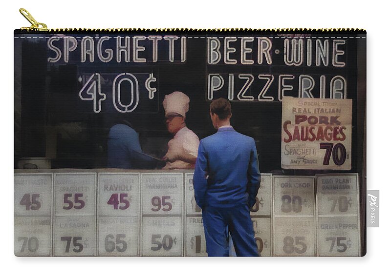 50's Zip Pouch featuring the photograph Italian Restarant by Jim Signorelli