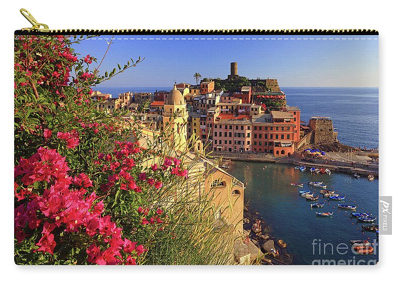 Italy Zip Pouch featuring the photograph Italy, Liguria, Cinque Terre by Davide Carlo Cenadelli - eStock Photo