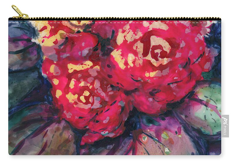 Party Zip Pouch featuring the painting It's a Party by Lois Blasberg