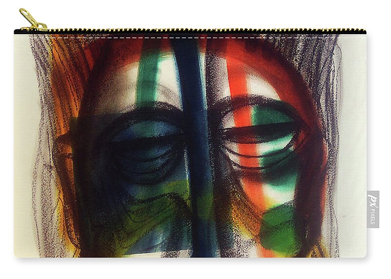 African Carry-all Pouch featuring the painting It's Me I Am by Winston Saoli 1950-1995