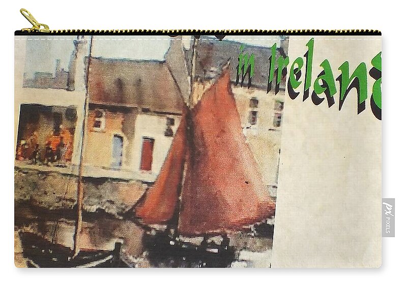  Zip Pouch featuring the painting Its SLOWER IN IRELAND by Val Byrne